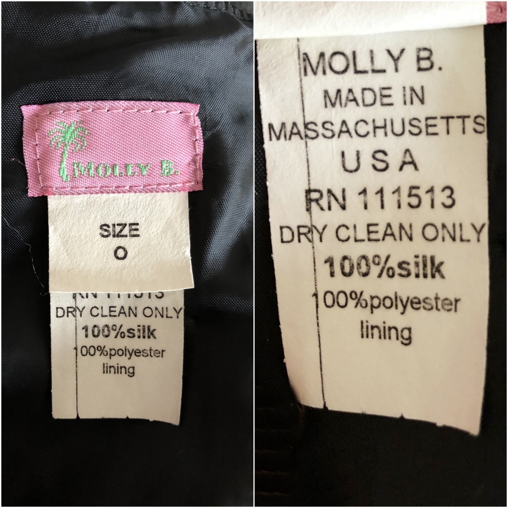 Molly B silk black cocktail dress with bee print - Picture 8 of 8